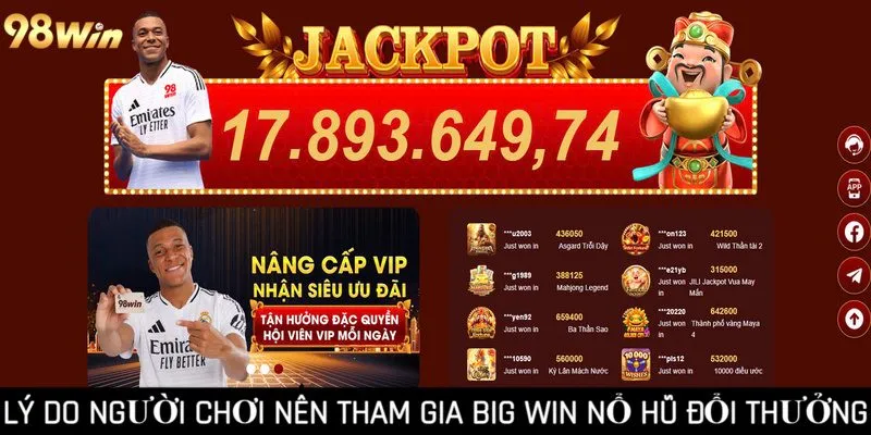 Lý do người chơi nên tham gia Big Win nổ hũ