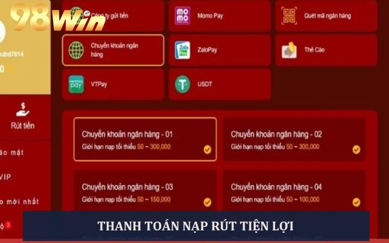 Người chơi được hỗ trợ thanh toán với nhiều hình thức