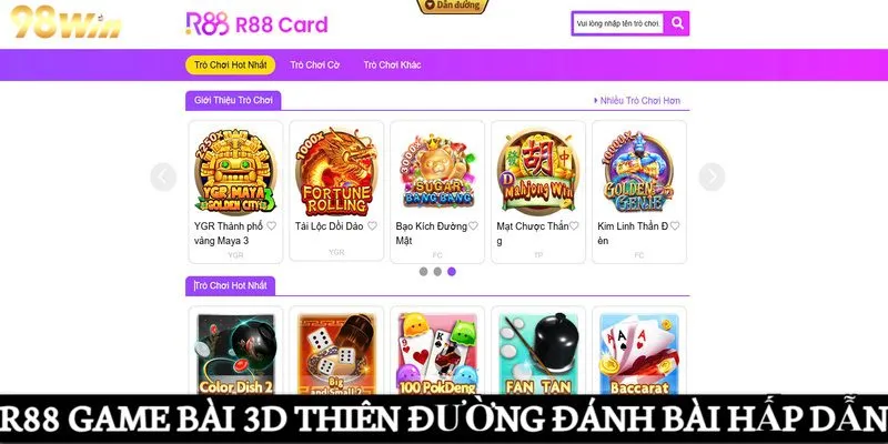 R88 game bài 3D - Thiên đường đánh bài hấp dẫn