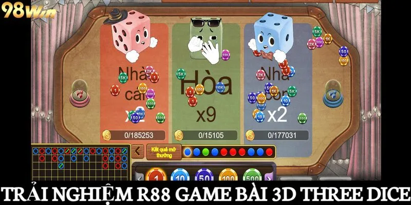 Trải nghiệm R88 game bài 3D Three Dice