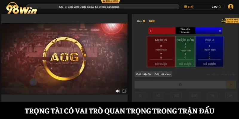 Trọng tài có vai trò quan trọng trong trận đấu