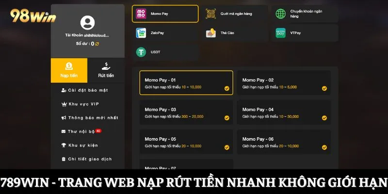 789Win trang web nạp rút tiền nhanh không giới hạn